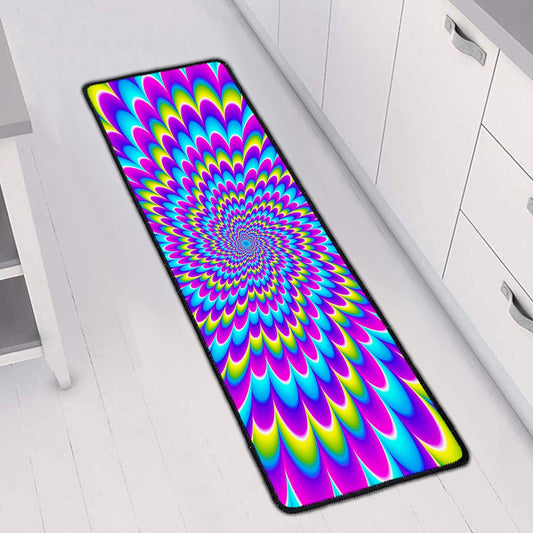 Abstract Dizzy Moving Optical Illusion Long Kitchen Mat