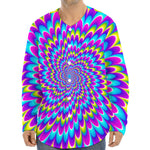 Abstract Dizzy Moving Optical Illusion Long Sleeve Baseball Jersey