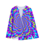 Abstract Dizzy Moving Optical Illusion Long Sleeve Short Coat