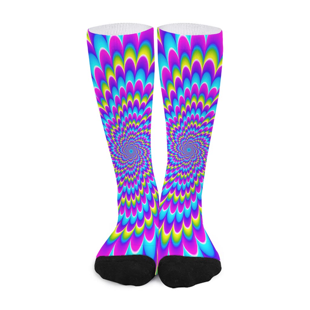 Abstract Dizzy Moving Optical Illusion Long Socks