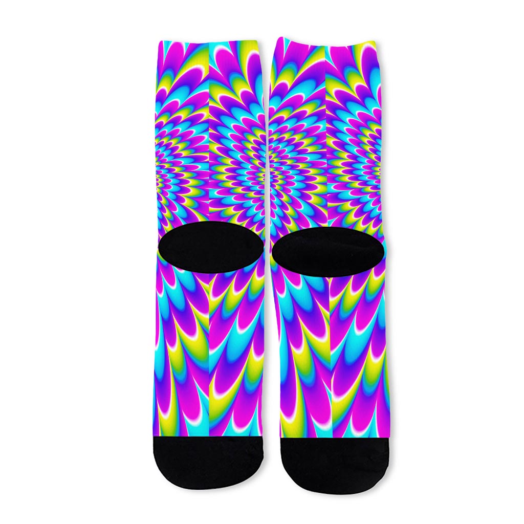 Abstract Dizzy Moving Optical Illusion Long Socks