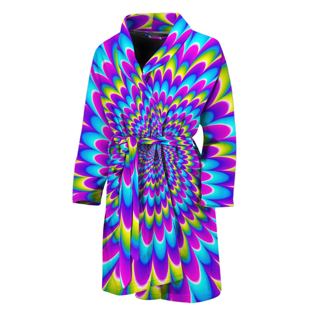 Abstract Dizzy Moving Optical Illusion Men's Bathrobe