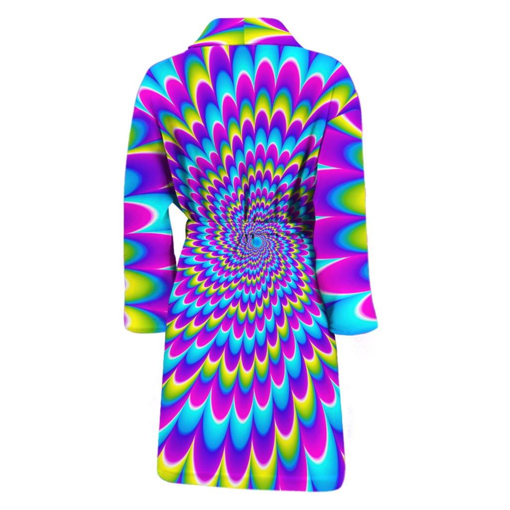 Abstract Dizzy Moving Optical Illusion Men's Bathrobe