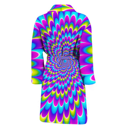 Abstract Dizzy Moving Optical Illusion Men's Bathrobe