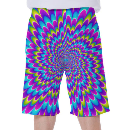 Abstract Dizzy Moving Optical Illusion Men's Beach Shorts