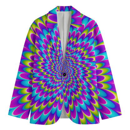 Abstract Dizzy Moving Optical Illusion Men's Cotton Blazer