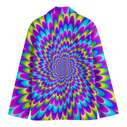 Abstract Dizzy Moving Optical Illusion Men's Cotton Blazer