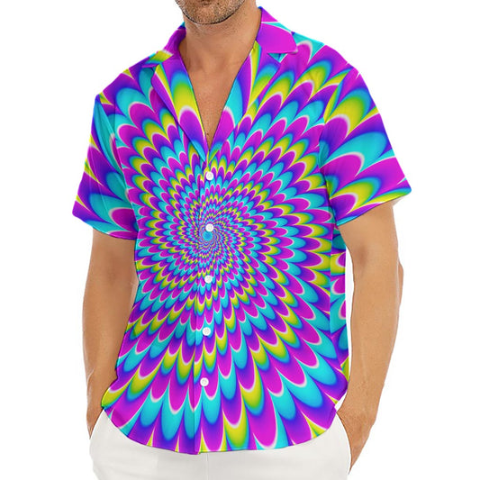 Abstract Dizzy Moving Optical Illusion Men's Deep V-Neck Shirt
