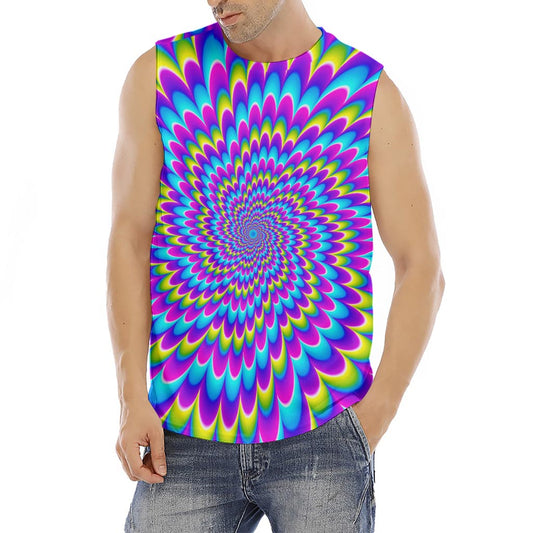 Abstract Dizzy Moving Optical Illusion Men's Fitness Tank Top