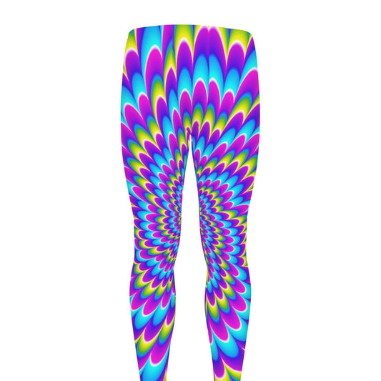 Abstract Dizzy Moving Optical Illusion Men's leggings