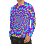 Abstract Dizzy Moving Optical Illusion Men's Long Sleeve Rash Guard