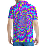 Abstract Dizzy Moving Optical Illusion Men's Polo Shirt