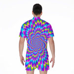 Abstract Dizzy Moving Optical Illusion Men's Rompers