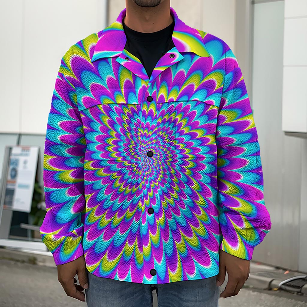 Abstract Dizzy Moving Optical Illusion Men's Shirt Jacket