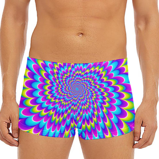Abstract Dizzy Moving Optical Illusion Men's Short Boxer Briefs