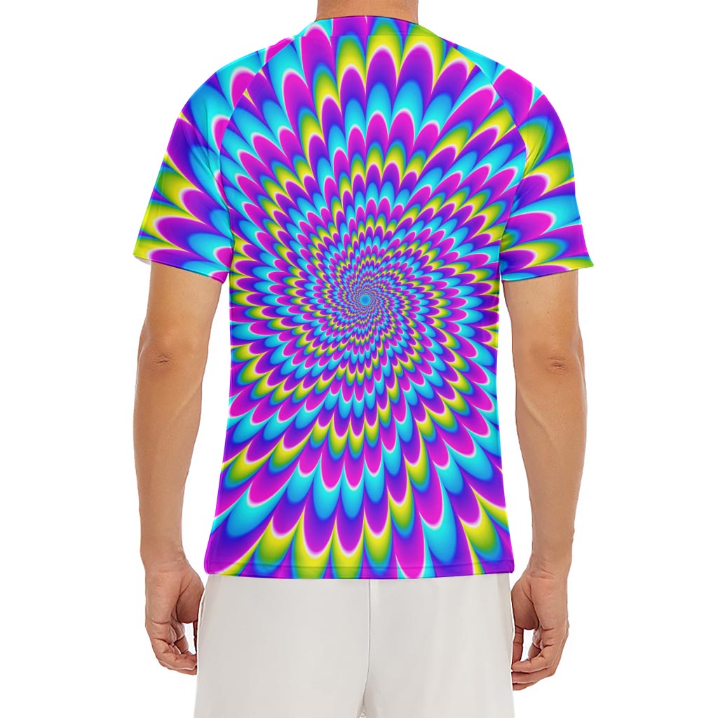 Abstract Dizzy Moving Optical Illusion Men's Short Sleeve Rash Guard
