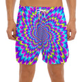 Abstract Dizzy Moving Optical Illusion Men's Split Running Shorts