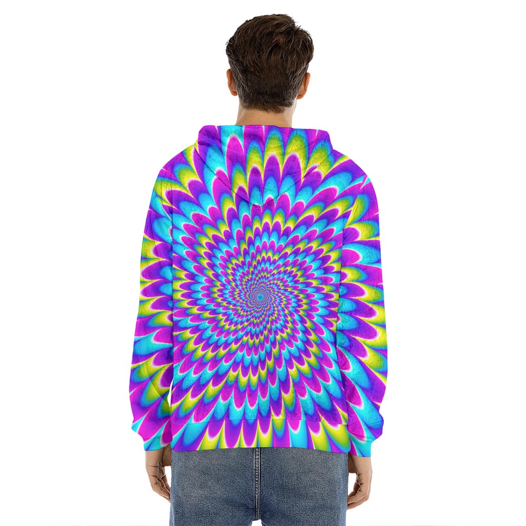 Abstract Dizzy Moving Optical Illusion Men's Velvet Pullover Hoodie