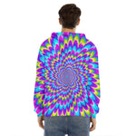 Abstract Dizzy Moving Optical Illusion Men's Velvet Pullover Hoodie