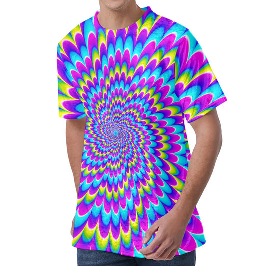 Abstract Dizzy Moving Optical Illusion Men's Velvet T-Shirt