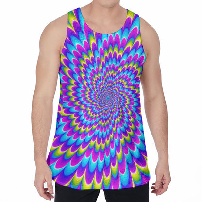 Abstract Dizzy Moving Optical Illusion Men's Velvet Tank Top