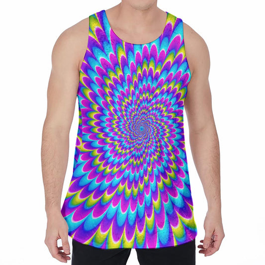 Abstract Dizzy Moving Optical Illusion Men's Velvet Tank Top