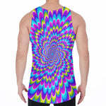 Abstract Dizzy Moving Optical Illusion Men's Velvet Tank Top