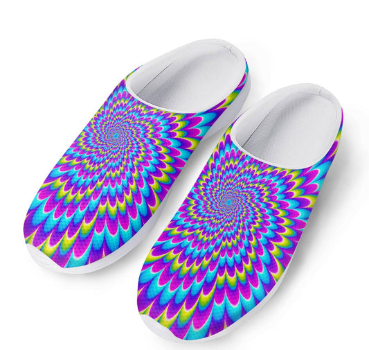 Abstract Dizzy Moving Optical Illusion Mesh Casual Shoes