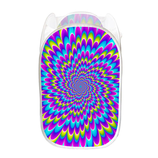 Abstract Dizzy Moving Optical Illusion Mesh Laundry Hamper
