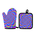 Abstract Dizzy Moving Optical Illusion Oven Mitt And Pot Holder Set