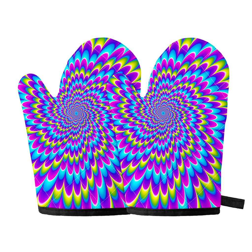Abstract Dizzy Moving Optical Illusion Oven Mitts