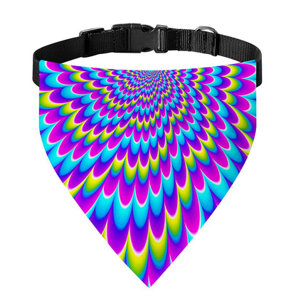 Abstract Dizzy Moving Optical Illusion Over The Collar Dog Bandana