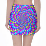 Abstract Dizzy Moving Optical Illusion Pencil Mini Skirt