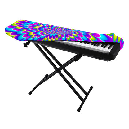 Abstract Dizzy Moving Optical Illusion Piano Keyboard Cover