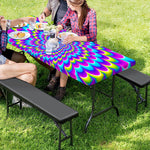 Abstract Dizzy Moving Optical Illusion Picnic Table Cover