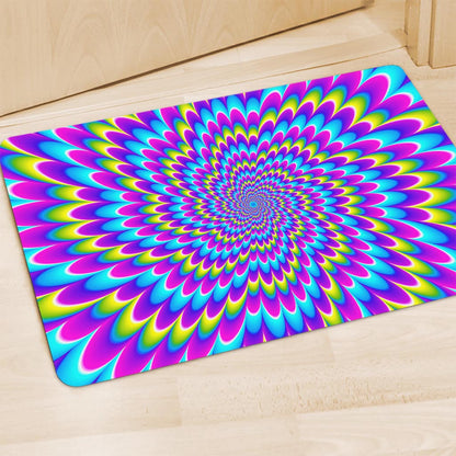 Abstract Dizzy Moving Optical Illusion Polyester Doormat