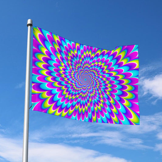 Abstract Dizzy Moving Optical Illusion Polyester Flag
