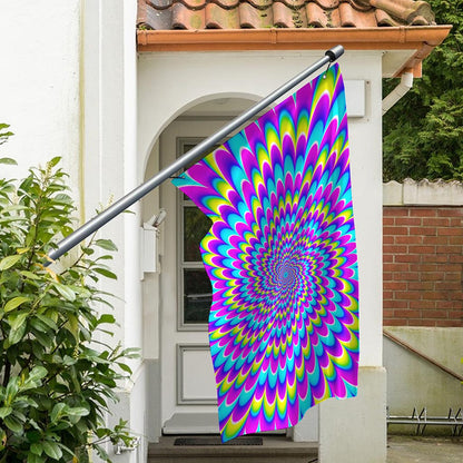 Abstract Dizzy Moving Optical Illusion Polyester Flag