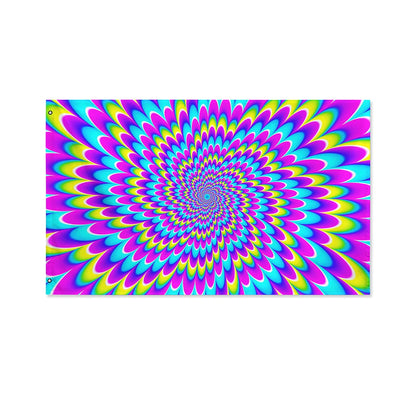 Abstract Dizzy Moving Optical Illusion Polyester Flag