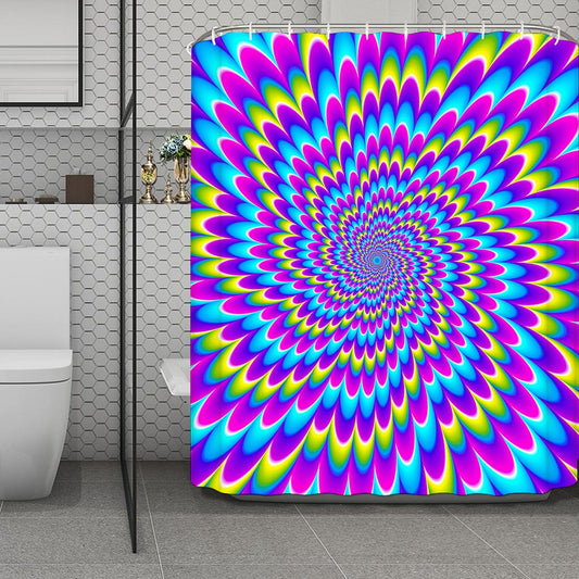 Abstract Dizzy Moving Optical Illusion Polyester Shower Curtain