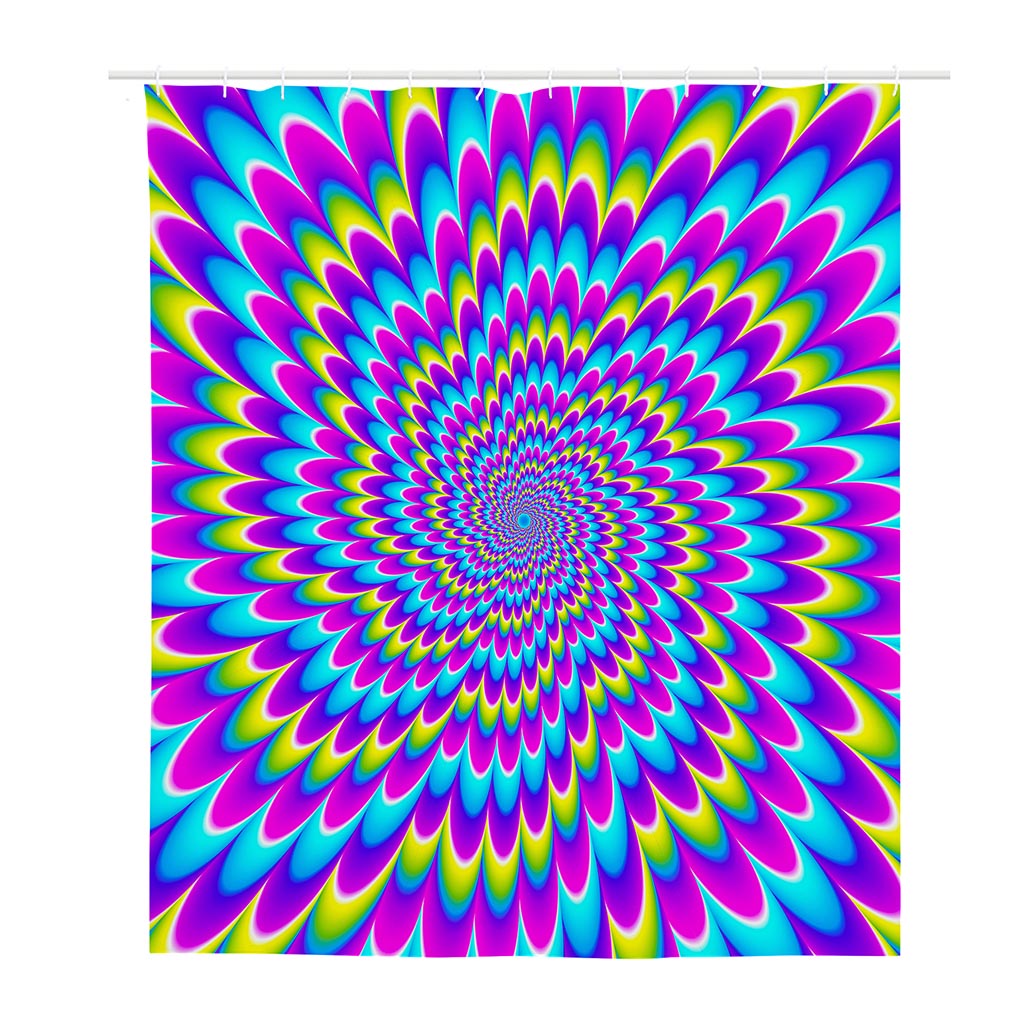 Abstract Dizzy Moving Optical Illusion Polyester Shower Curtain