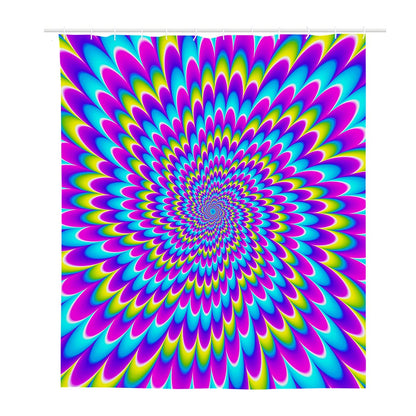 Abstract Dizzy Moving Optical Illusion Polyester Shower Curtain