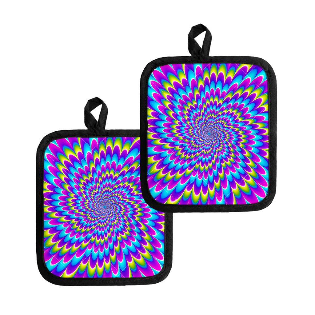 Abstract Dizzy Moving Optical Illusion Pot Holders