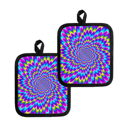 Abstract Dizzy Moving Optical Illusion Pot Holders