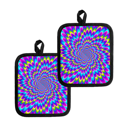 Abstract Dizzy Moving Optical Illusion Pot Holders