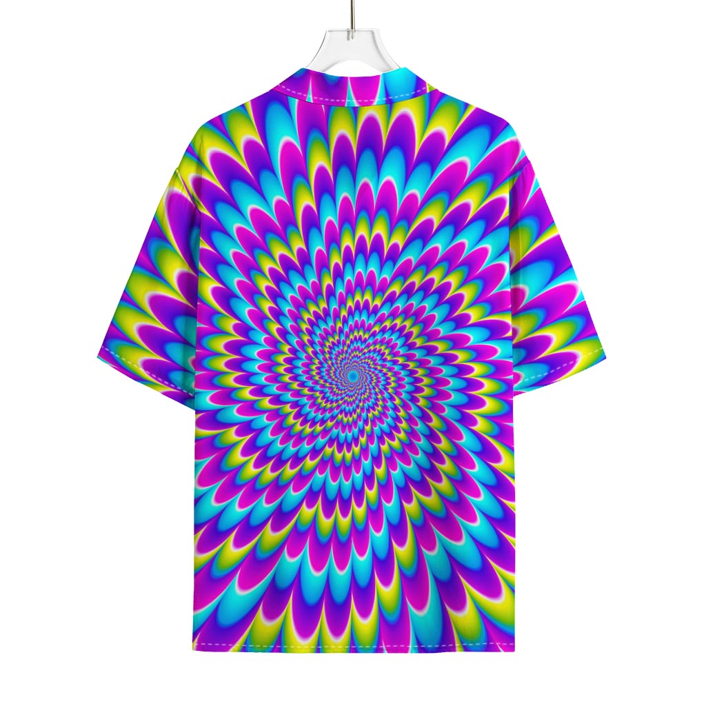 Abstract Dizzy Moving Optical Illusion Rayon Hawaiian Shirt