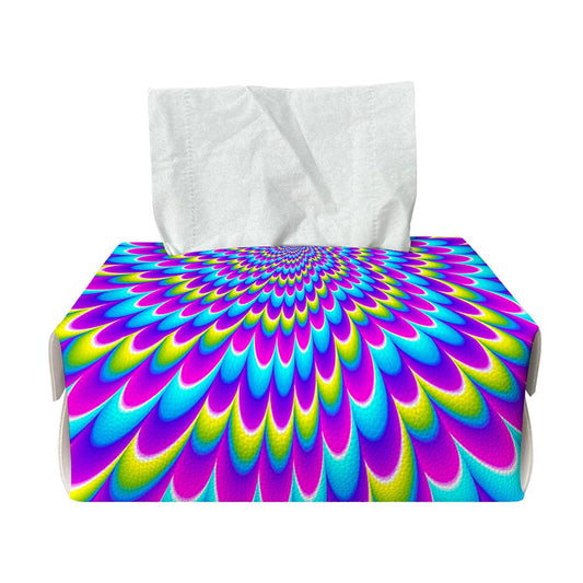 Abstract Dizzy Moving Optical Illusion Rectangle Tissue Box Cover