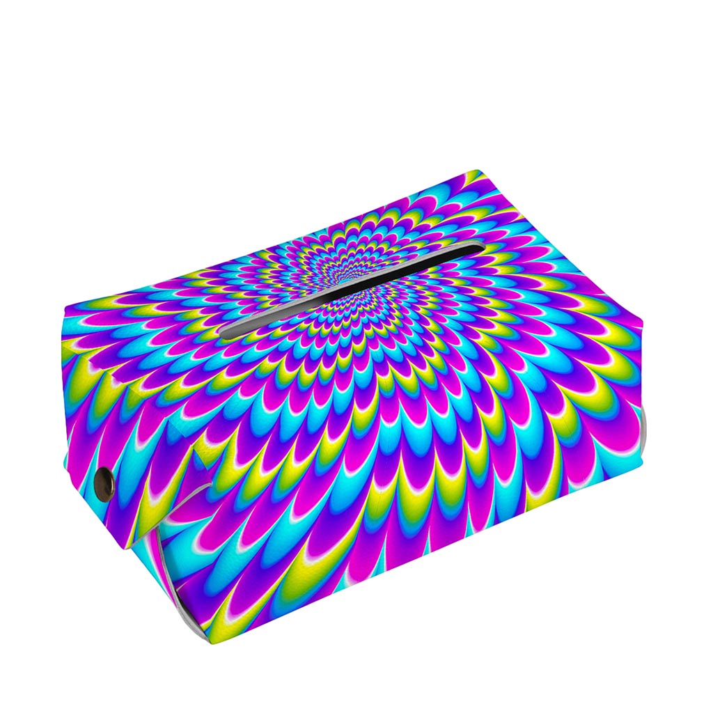 Abstract Dizzy Moving Optical Illusion Rectangle Tissue Box Cover