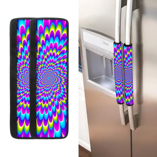 Abstract Dizzy Moving Optical Illusion Refrigerator Handle Covers