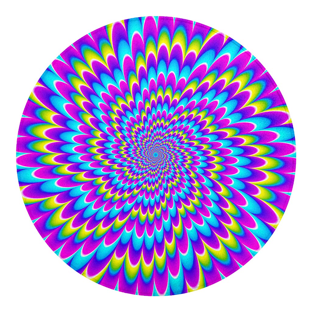 Abstract Dizzy Moving Optical Illusion Round Blanket